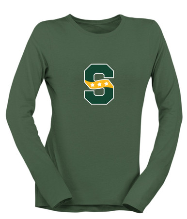 Stevenson Patriots S Script Mascot #1 Women's Premium LS T-Shirt