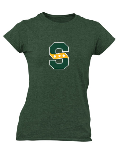 Stevenson Patriots S Script Mascot #1 Women's Premium SS T-Shirt