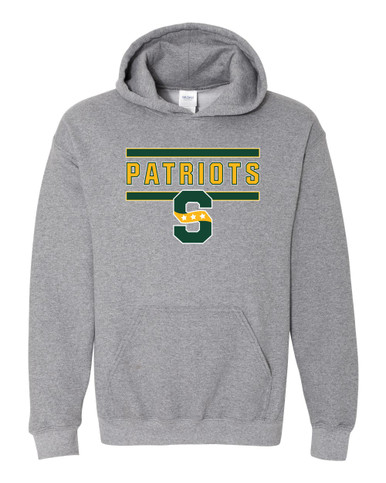 Stevenson Patriots S Script Mascot #5 Men's Hoodie
