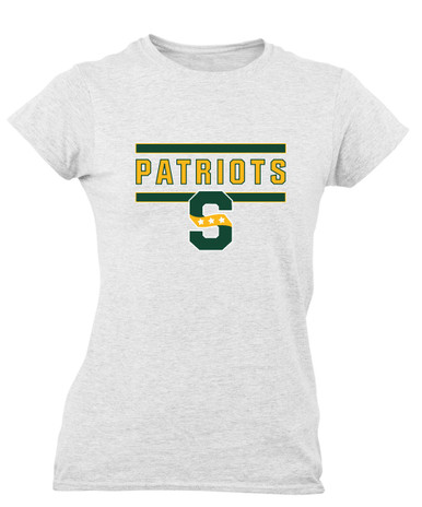 Stevenson Patriots S Script Mascot #5 Women's SS T-Shirt