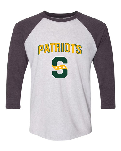 Stevenson Patriots S Script Mascot #6 Men's Baseball T-Shirt