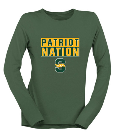 Stevenson Patriots S Script Nation #1 Women's LS T-Shirt