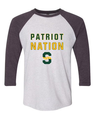 Stevenson Patriots S Script Nation #2 Men's Baseball T-Shirt