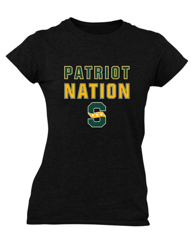 Stevenson Patriots S Script Nation #2 Women's Premium SS T-Shirt