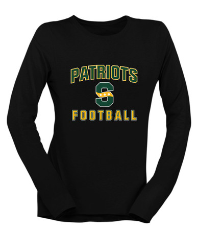 Stevenson Patriots S Script Football #1 Women's Premium LS T-Shirt