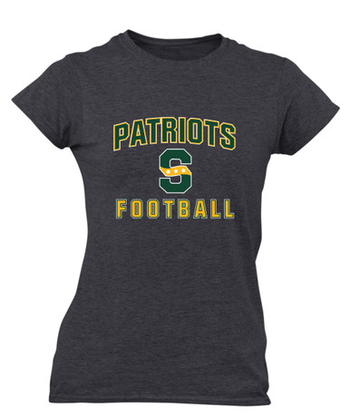 Stevenson Patriots S Script Football #1 Women's Premium SS T-Shirt