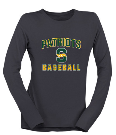 Stevenson Patriots S Script Baseball #1 Women's Premium LS T-Shirt