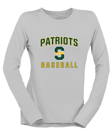 Stevenson Patriots S Script Baseball #1 Women's LS T-Shirt