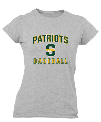 Stevenson Patriots S Script Baseball #1 Women's Premium SS T-Shirt