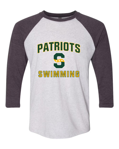 Stevenson Patriots S Script Swimming Men's Baseball T-Shirt