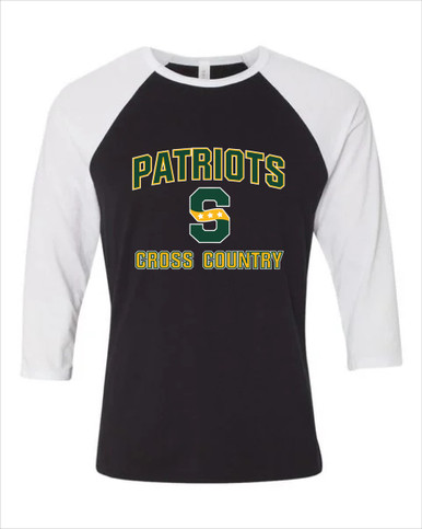 Stevenson Patriots S Script Cross Country Men's Baseball T-Shirt