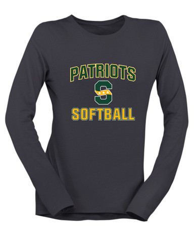 Stevenson Patriots S Script Softball #1 Women's Premium LS T-Shirt