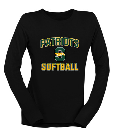 Stevenson Patriots S Script Softball #1 Women's LS T-Shirt