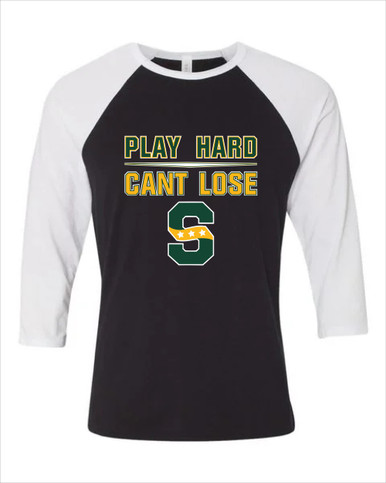 Stevenson Patriots S Script Play Hard, Can't Lose Men's Baseball T-Shirt