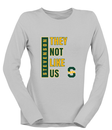 Stevenson Patriots S Script They Not Like Us #1 Women's LS T-Shirt