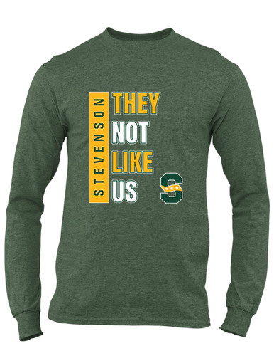 Stevenson Patriots S Script They Not Like Us #1 Men's LS T-Shirt