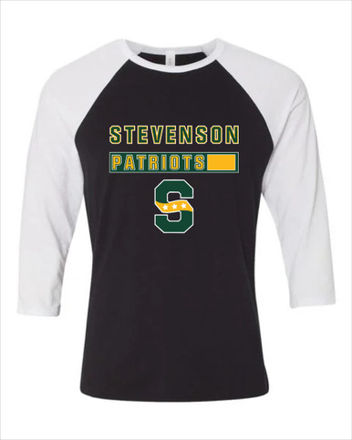Stevenson Patriots S Script Mascot #7 Men's Baseball T-Shirt