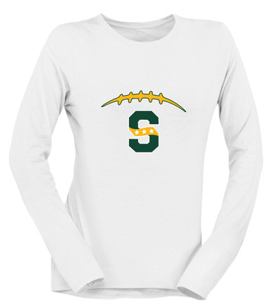 Stevenson Patriots S Script Football #2 Women's Premium LS T-Shirt