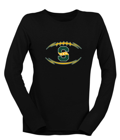 Stevenson Patriots S Script Football #3 Women's LS T-Shirt