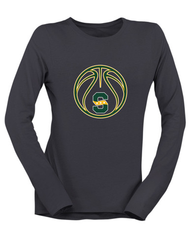 Stevenson Patriots S Script Basketball #2 Women's LS T-Shirt