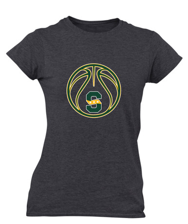 Stevenson Patriots S Script Basketball #2 Women's Premium SS T-Shirt