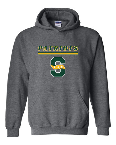 Stevenson Patriots S Script Mascot #8 Men's Hoodie