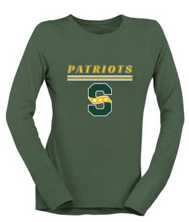 Stevenson Patriots S Script Mascot #8 Women's Premium LS T-Shirt