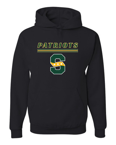 Stevenson Patriots S Script Mascot #8 Men's Premium Hoodie