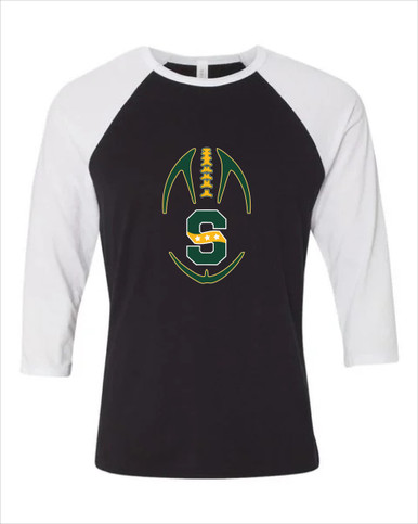 Stevenson Patriots S Script Football #4 Women's Baseball T-Shirt