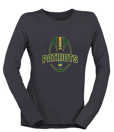 Stevenson Patriots S Script Football #5 Women's Premium LS T-Shirt
