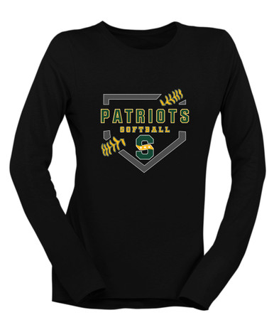 Stevenson Patriots S Script Softball #2 Women's Premium LS T-Shirt