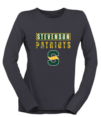 Stevenson Patriots S Script Mascot #9 Women's Premium LS T-Shirt