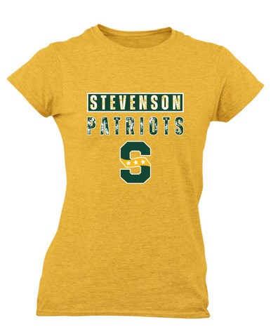 Stevenson Patriots S Script Mascot #9 Women's SS T-Shirt