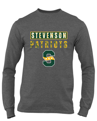 Stevenson Patriots S Script Mascot #9 Men's Premium LS T-Shirt
