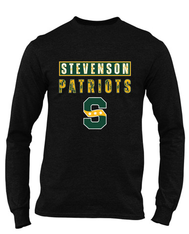 Stevenson Patriots S Script Mascot #9 Men's LS T-Shirt