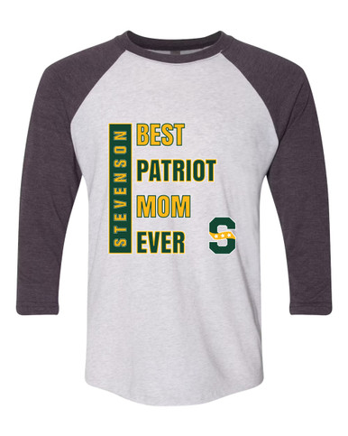 Stevenson Patriots S Script Best Patriot Mom Women's Baseball T-Shirt