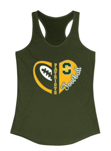 Stevenson Patriots S Script Heart Football Women's Tank Top