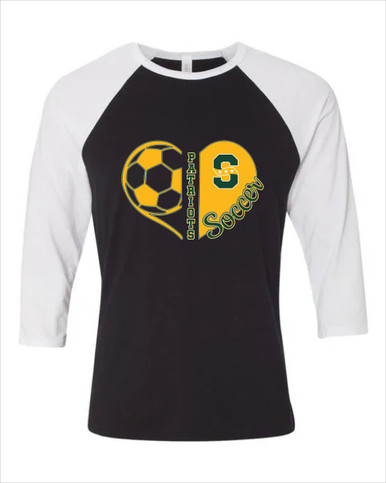 Stevenson Patriots S Script Heart Soccer Women's Baseball T-Shirt