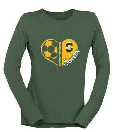Stevenson Patriots S Script Heart Soccer Women's LS T-Shirt