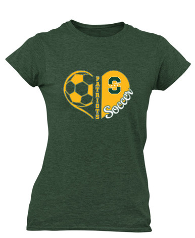 Stevenson Patriots S Script Heart Soccer Women's Premium SS T-Shirt
