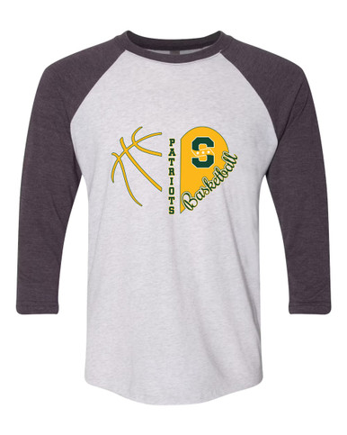 Stevenson Patriots S Script Heart Basketball Women's Baseball T-Shirt