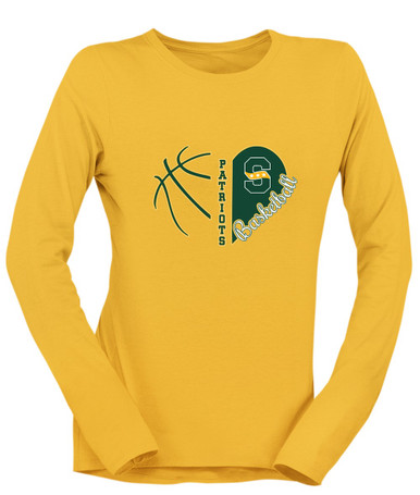 Stevenson Patriots S Script Heart Basketball Women's LS T-Shirt