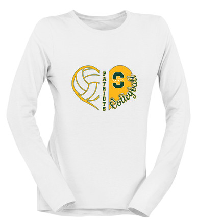 Stevenson Patriots S Script Heart Volleyball Women's Premium LS T-Shirt
