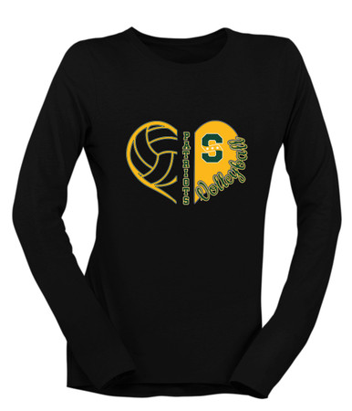 Stevenson Patriots S Script Heart Volleyball Women's LS T-Shirt