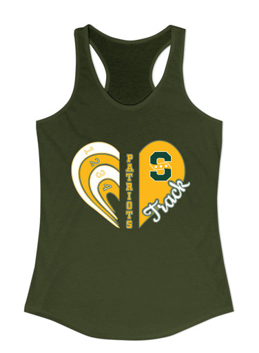 Stevenson Patriots S Script Heart Track Women's Tank Top