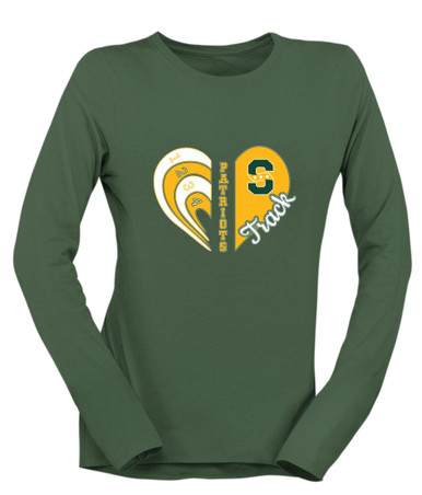 Stevenson Patriots S Script Heart Track Women's Premium LS T-Shirt