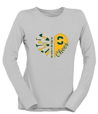 Stevenson Patriots S Script Heart Cheer Women's LS T-Shirt