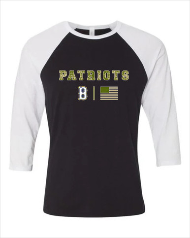 Birmingham Patriots Camo Flag Women's Baseball T-Shirt