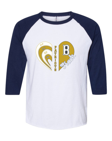 Birmingham Patriots Heart Track Women's Baseball T-Shirt