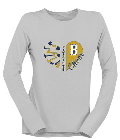 Birmingham Patriots Heart Cheer Women's LS T-Shirt
